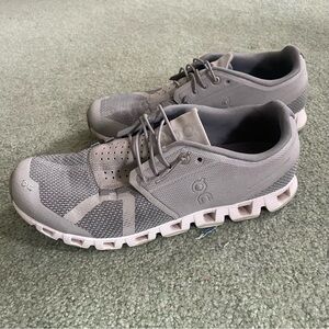 On Running Gray Sneakers with Cloud-Like Sole